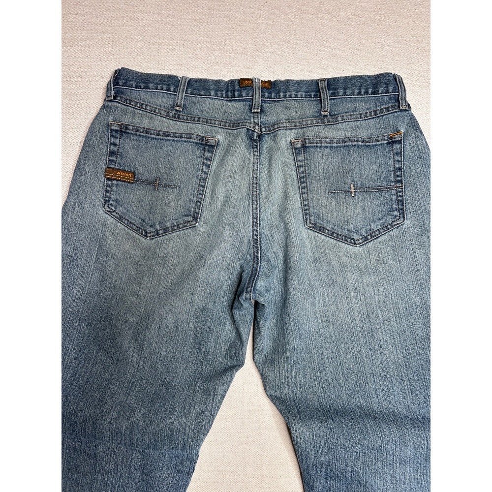 Ariat Rebar M4 Low Rise Boot Cut Jeans Mens 36x30 Whiskering Western Workwear - Picture 8 of 10